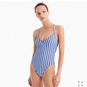 NWT J. Crew Suit in Puckered Stripe